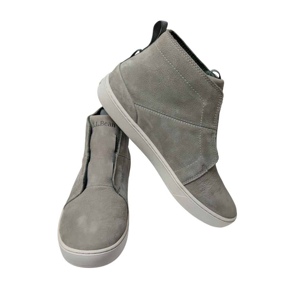 Women's LL Bean Eco Bay Leather Boots Classic Sage 8.5 Casual Comfort Outdoors